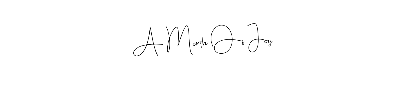 How to make A Month Of Joy name signature. Use Andilay-7BmLP style for creating short signs online. This is the latest handwritten sign. A Month Of Joy signature style 4 images and pictures png