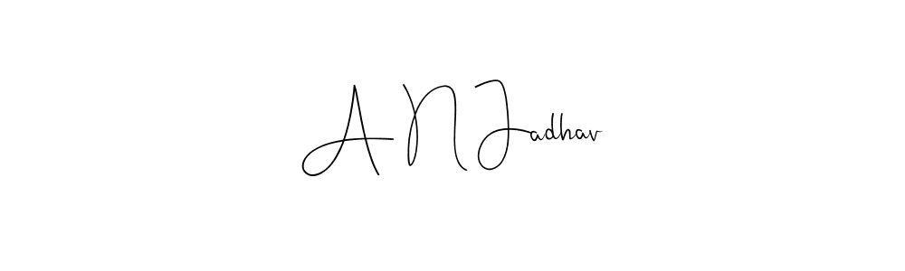 This is the best signature style for the A N Jadhav name. Also you like these signature font (Andilay-7BmLP). Mix name signature. A N Jadhav signature style 4 images and pictures png