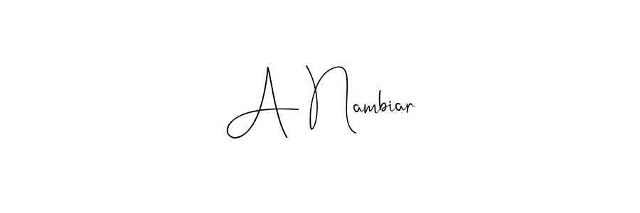 if you are searching for the best signature style for your name A Nambiar. so please give up your signature search. here we have designed multiple signature styles  using Andilay-7BmLP. A Nambiar signature style 4 images and pictures png