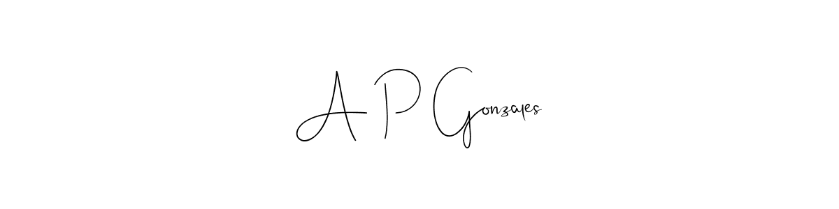 The best way (Andilay-7BmLP) to make a short signature is to pick only two or three words in your name. The name A P Gonzales include a total of six letters. For converting this name. A P Gonzales signature style 4 images and pictures png