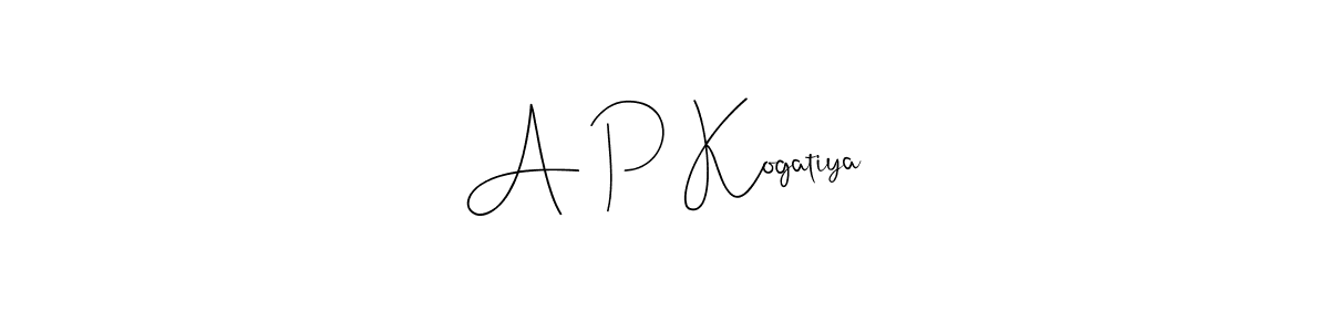 Make a beautiful signature design for name A P Kogatiya. Use this online signature maker to create a handwritten signature for free. A P Kogatiya signature style 4 images and pictures png