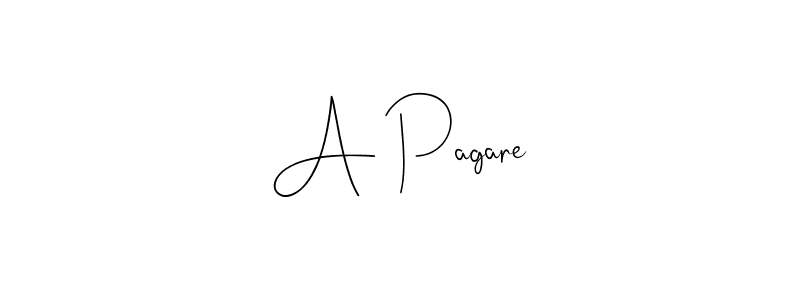 How to make A Pagare name signature. Use Andilay-7BmLP style for creating short signs online. This is the latest handwritten sign. A Pagare signature style 4 images and pictures png