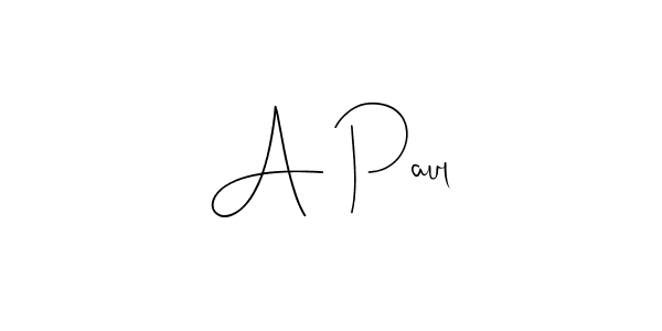 Create a beautiful signature design for name A Paul. With this signature (Andilay-7BmLP) fonts, you can make a handwritten signature for free. A Paul signature style 4 images and pictures png