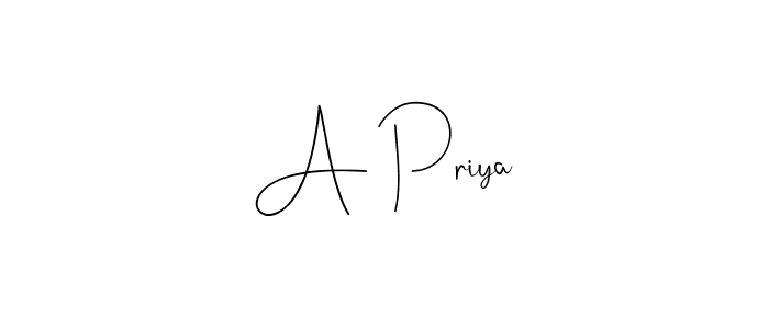 You should practise on your own different ways (Andilay-7BmLP) to write your name (A Priya) in signature. don't let someone else do it for you. A Priya signature style 4 images and pictures png