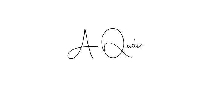 Also You can easily find your signature by using the search form. We will create A Qadir name handwritten signature images for you free of cost using Andilay-7BmLP sign style. A Qadir signature style 4 images and pictures png
