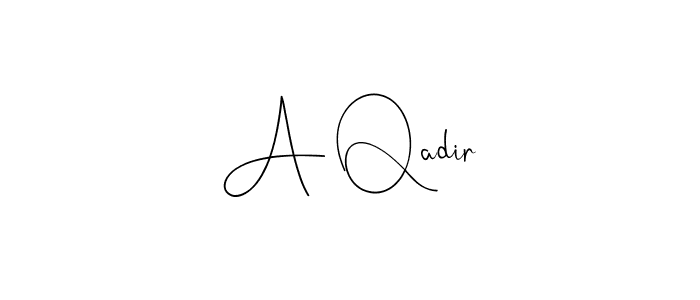 Andilay-7BmLP is a professional signature style that is perfect for those who want to add a touch of class to their signature. It is also a great choice for those who want to make their signature more unique. Get A Qadir name to fancy signature for free. A Qadir signature style 4 images and pictures png