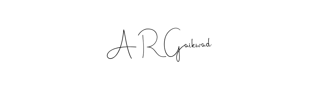 How to make A R Gaikwad name signature. Use Andilay-7BmLP style for creating short signs online. This is the latest handwritten sign. A R Gaikwad signature style 4 images and pictures png