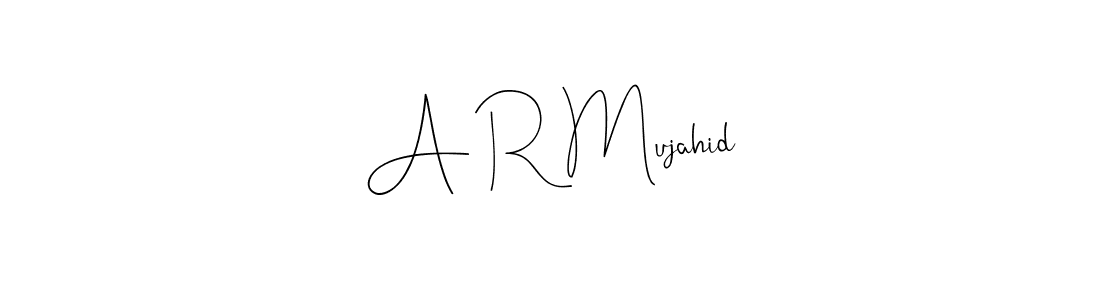 if you are searching for the best signature style for your name A R Mujahid. so please give up your signature search. here we have designed multiple signature styles  using Andilay-7BmLP. A R Mujahid signature style 4 images and pictures png