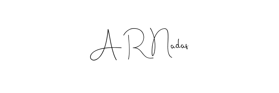 You should practise on your own different ways (Andilay-7BmLP) to write your name (A R Nadaf) in signature. don't let someone else do it for you. A R Nadaf signature style 4 images and pictures png