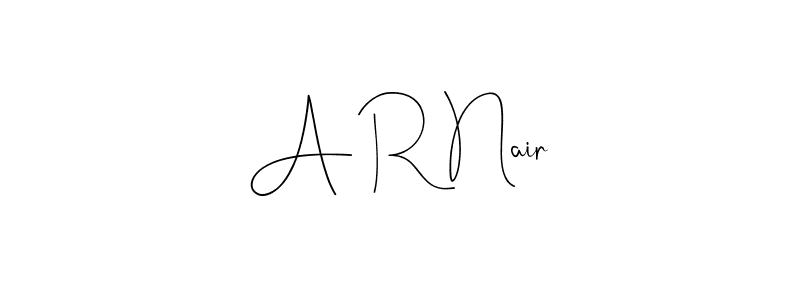 You should practise on your own different ways (Andilay-7BmLP) to write your name (A R Nair) in signature. don't let someone else do it for you. A R Nair signature style 4 images and pictures png