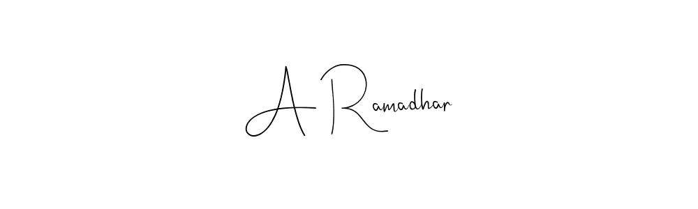 Design your own signature with our free online signature maker. With this signature software, you can create a handwritten (Andilay-7BmLP) signature for name A Ramadhar. A Ramadhar signature style 4 images and pictures png