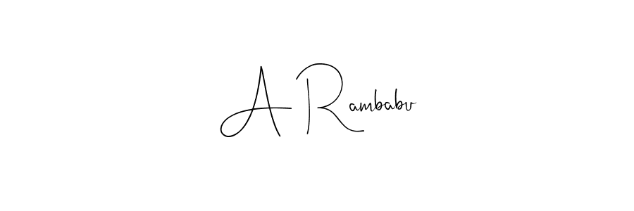 The best way (Andilay-7BmLP) to make a short signature is to pick only two or three words in your name. The name A Rambabu include a total of six letters. For converting this name. A Rambabu signature style 4 images and pictures png