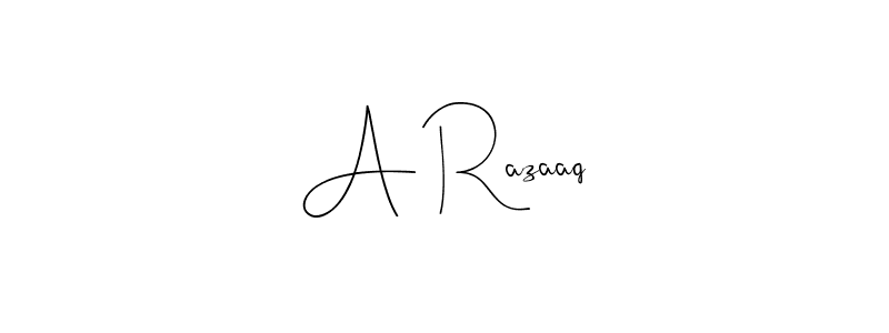 How to make A Razaaq signature? Andilay-7BmLP is a professional autograph style. Create handwritten signature for A Razaaq name. A Razaaq signature style 4 images and pictures png