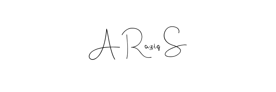 Make a beautiful signature design for name A Raziq S. With this signature (Andilay-7BmLP) style, you can create a handwritten signature for free. A Raziq S signature style 4 images and pictures png