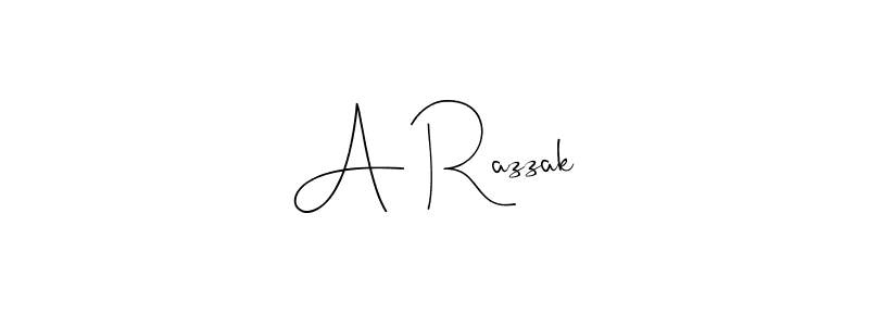 How to make A Razzak name signature. Use Andilay-7BmLP style for creating short signs online. This is the latest handwritten sign. A Razzak signature style 4 images and pictures png