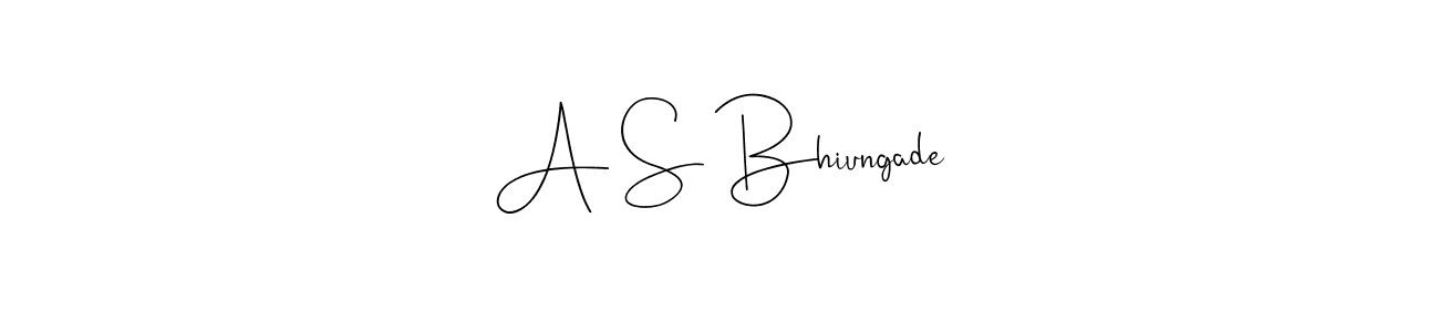 Create a beautiful signature design for name A S Bhiungade. With this signature (Andilay-7BmLP) fonts, you can make a handwritten signature for free. A S Bhiungade signature style 4 images and pictures png