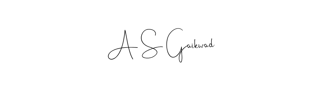 This is the best signature style for the A S Gaikwad name. Also you like these signature font (Andilay-7BmLP). Mix name signature. A S Gaikwad signature style 4 images and pictures png