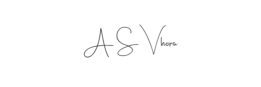 How to make A S Vhora name signature. Use Andilay-7BmLP style for creating short signs online. This is the latest handwritten sign. A S Vhora signature style 4 images and pictures png