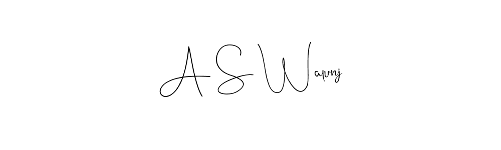 Also You can easily find your signature by using the search form. We will create A S Walunj name handwritten signature images for you free of cost using Andilay-7BmLP sign style. A S Walunj signature style 4 images and pictures png