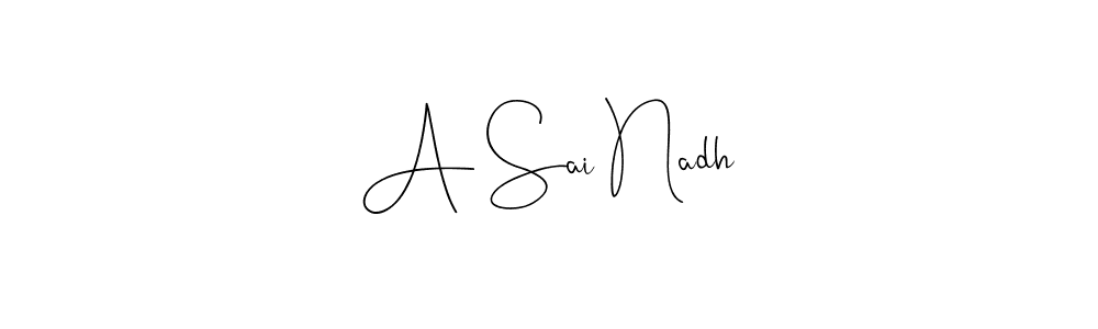 This is the best signature style for the A Sai Nadh name. Also you like these signature font (Andilay-7BmLP). Mix name signature. A Sai Nadh signature style 4 images and pictures png