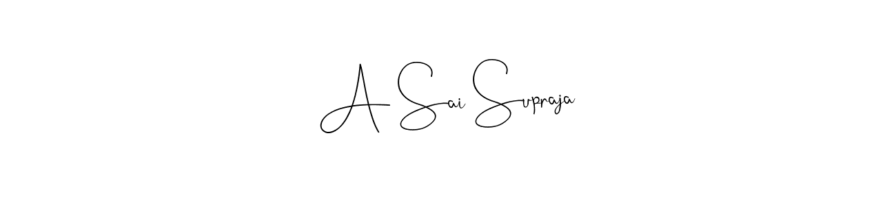 The best way (Andilay-7BmLP) to make a short signature is to pick only two or three words in your name. The name A Sai Supraja include a total of six letters. For converting this name. A Sai Supraja signature style 4 images and pictures png