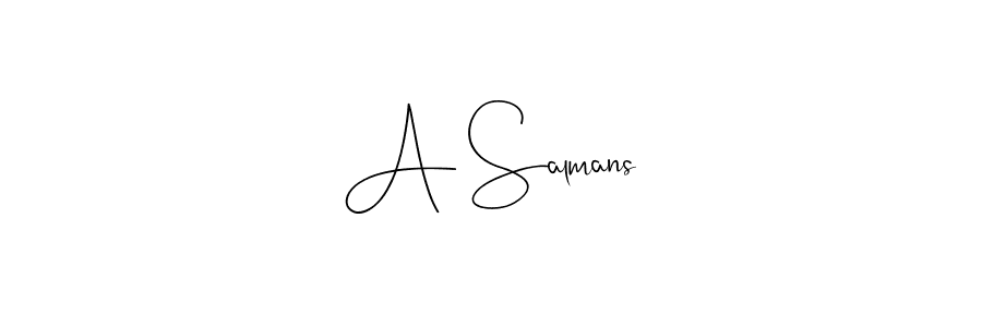 How to make A Salmans name signature. Use Andilay-7BmLP style for creating short signs online. This is the latest handwritten sign. A Salmans signature style 4 images and pictures png