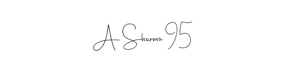 The best way (Andilay-7BmLP) to make a short signature is to pick only two or three words in your name. The name A Sharma 95 include a total of six letters. For converting this name. A Sharma 95 signature style 4 images and pictures png