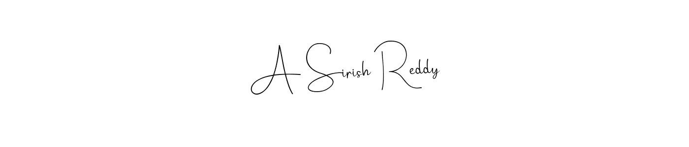 Also You can easily find your signature by using the search form. We will create A Sirish Reddy name handwritten signature images for you free of cost using Andilay-7BmLP sign style. A Sirish Reddy signature style 4 images and pictures png