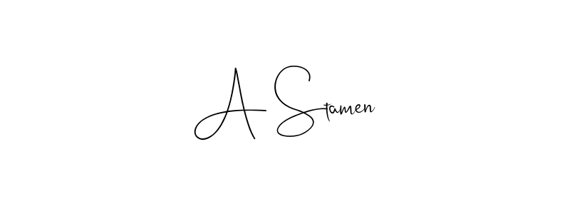 Make a beautiful signature design for name A Stamen. With this signature (Andilay-7BmLP) style, you can create a handwritten signature for free. A Stamen signature style 4 images and pictures png