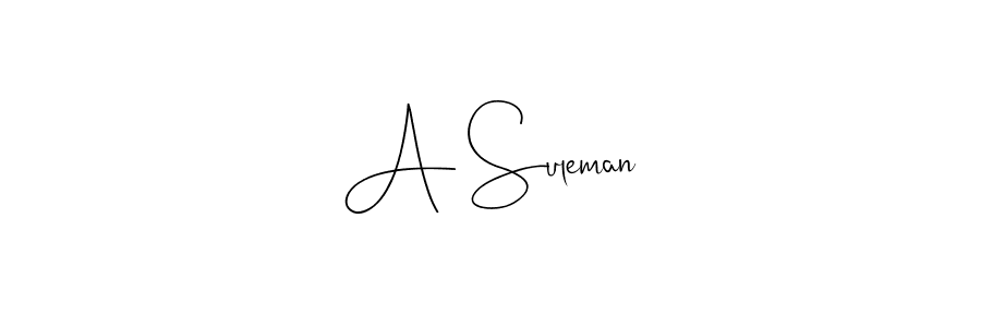 Create a beautiful signature design for name A Suleman. With this signature (Andilay-7BmLP) fonts, you can make a handwritten signature for free. A Suleman signature style 4 images and pictures png