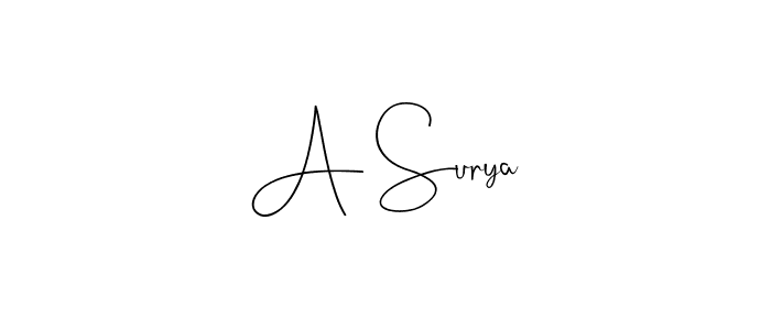 Also we have A Surya name is the best signature style. Create professional handwritten signature collection using Andilay-7BmLP autograph style. A Surya signature style 4 images and pictures png