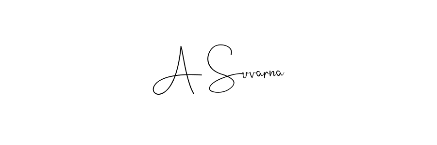 How to make A Suvarna name signature. Use Andilay-7BmLP style for creating short signs online. This is the latest handwritten sign. A Suvarna signature style 4 images and pictures png