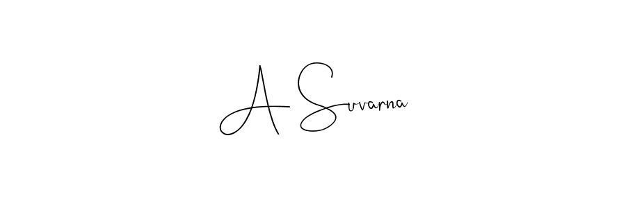 How to make A Suvarna name signature. Use Andilay-7BmLP style for creating short signs online. This is the latest handwritten sign. A Suvarna signature style 4 images and pictures png