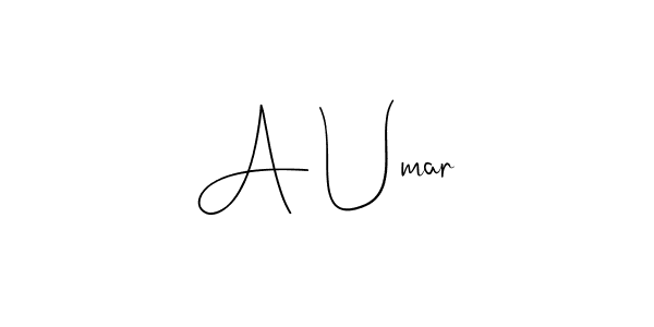 if you are searching for the best signature style for your name A Umar. so please give up your signature search. here we have designed multiple signature styles  using Andilay-7BmLP. A Umar signature style 4 images and pictures png