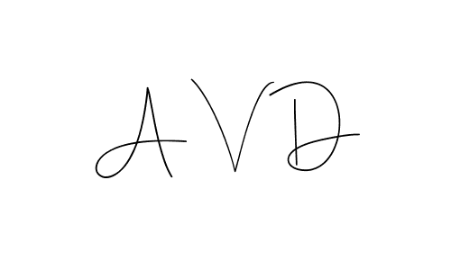 Make a beautiful signature design for name A V D. With this signature (Andilay-7BmLP) style, you can create a handwritten signature for free. A V D signature style 4 images and pictures png