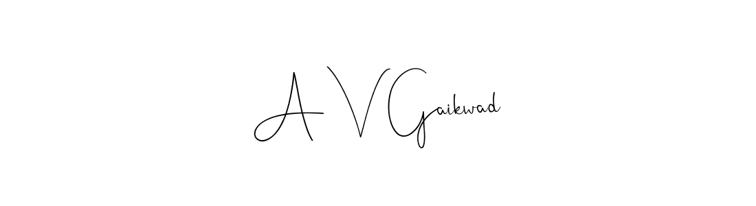 You can use this online signature creator to create a handwritten signature for the name A V Gaikwad. This is the best online autograph maker. A V Gaikwad signature style 4 images and pictures png