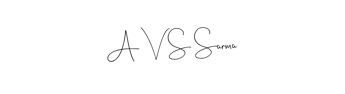 The best way (Andilay-7BmLP) to make a short signature is to pick only two or three words in your name. The name A V S Sarma include a total of six letters. For converting this name. A V S Sarma signature style 4 images and pictures png