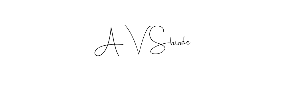 How to make A V Shinde name signature. Use Andilay-7BmLP style for creating short signs online. This is the latest handwritten sign. A V Shinde signature style 4 images and pictures png