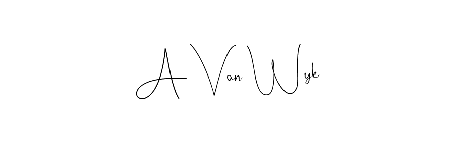 Create a beautiful signature design for name A Van Wyk. With this signature (Andilay-7BmLP) fonts, you can make a handwritten signature for free. A Van Wyk signature style 4 images and pictures png