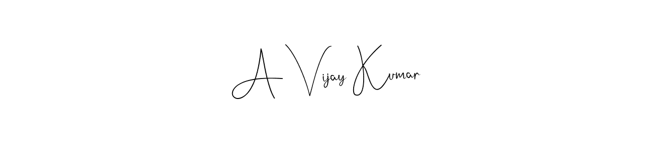 This is the best signature style for the A Vijay Kumar name. Also you like these signature font (Andilay-7BmLP). Mix name signature. A Vijay Kumar signature style 4 images and pictures png