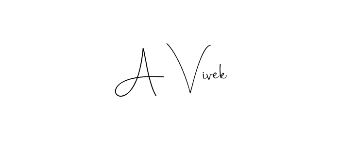 Andilay-7BmLP is a professional signature style that is perfect for those who want to add a touch of class to their signature. It is also a great choice for those who want to make their signature more unique. Get A Vivek name to fancy signature for free. A Vivek signature style 4 images and pictures png