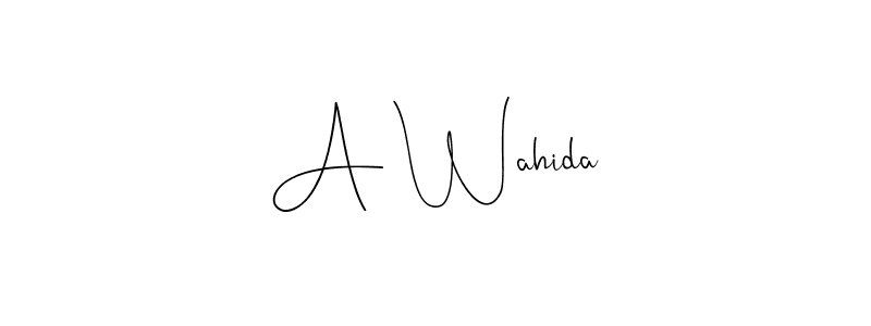 Design your own signature with our free online signature maker. With this signature software, you can create a handwritten (Andilay-7BmLP) signature for name A Wahida. A Wahida signature style 4 images and pictures png