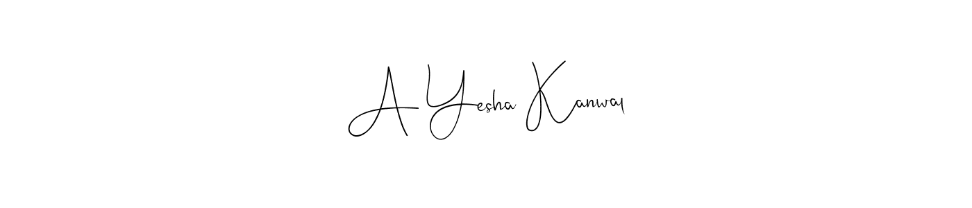 if you are searching for the best signature style for your name A Yesha Kanwal. so please give up your signature search. here we have designed multiple signature styles  using Andilay-7BmLP. A Yesha Kanwal signature style 4 images and pictures png