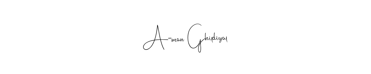 Make a beautiful signature design for name A-man Ghildiyal. Use this online signature maker to create a handwritten signature for free. A-man Ghildiyal signature style 4 images and pictures png