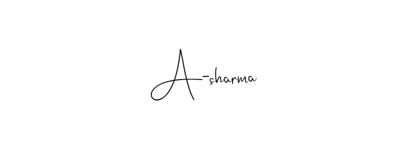 Use a signature maker to create a handwritten signature online. With this signature software, you can design (Andilay-7BmLP) your own signature for name A-sharma. A-sharma signature style 4 images and pictures png