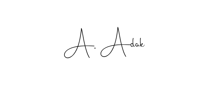 You can use this online signature creator to create a handwritten signature for the name A. Adak. This is the best online autograph maker. A. Adak signature style 4 images and pictures png