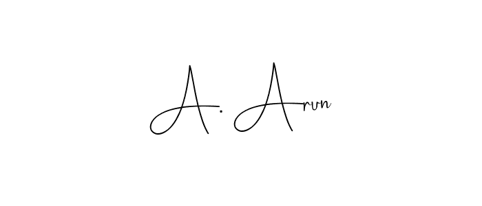 This is the best signature style for the A. Arun name. Also you like these signature font (Andilay-7BmLP). Mix name signature. A. Arun signature style 4 images and pictures png