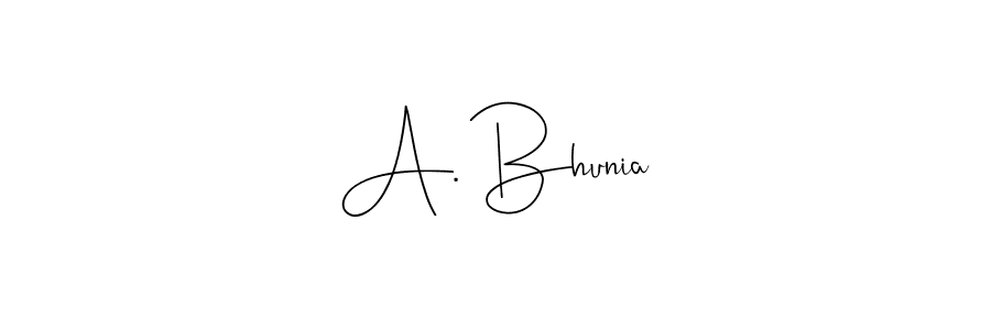 Design your own signature with our free online signature maker. With this signature software, you can create a handwritten (Andilay-7BmLP) signature for name A. Bhunia. A. Bhunia signature style 4 images and pictures png