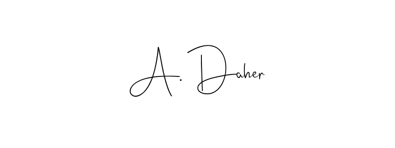 Check out images of Autograph of A. Daher name. Actor A. Daher Signature Style. Andilay-7BmLP is a professional sign style online. A. Daher signature style 4 images and pictures png