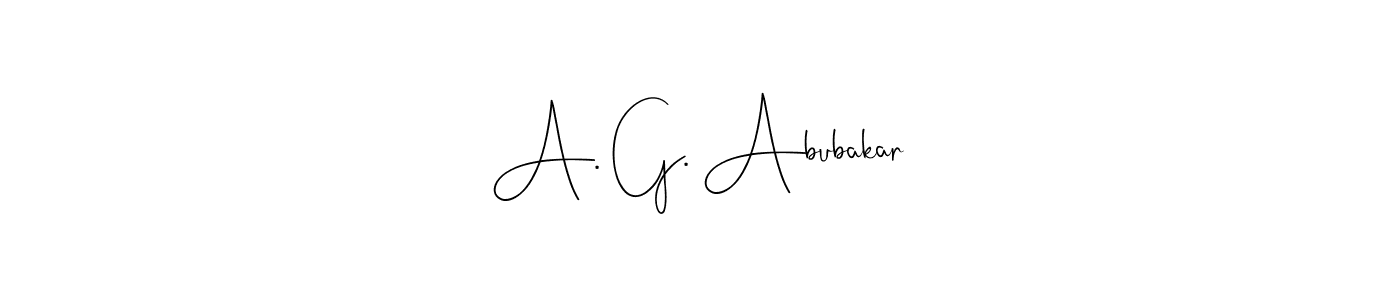 You can use this online signature creator to create a handwritten signature for the name A. G. Abubakar. This is the best online autograph maker. A. G. Abubakar signature style 4 images and pictures png